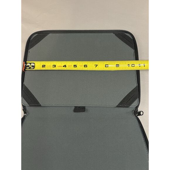 Black Faux Leather Tablet Case Stand 12” Diagonal Zip Around - Picture 8 of 10